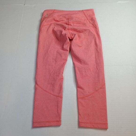 Zella Womens Capri Leggings Yoga Pants Size XS XSmall Pink Micro Stripe - Picture 6 of 7